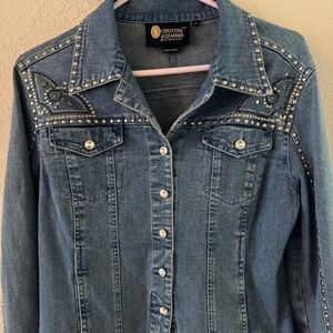 Rhinestone and silver jean jacket